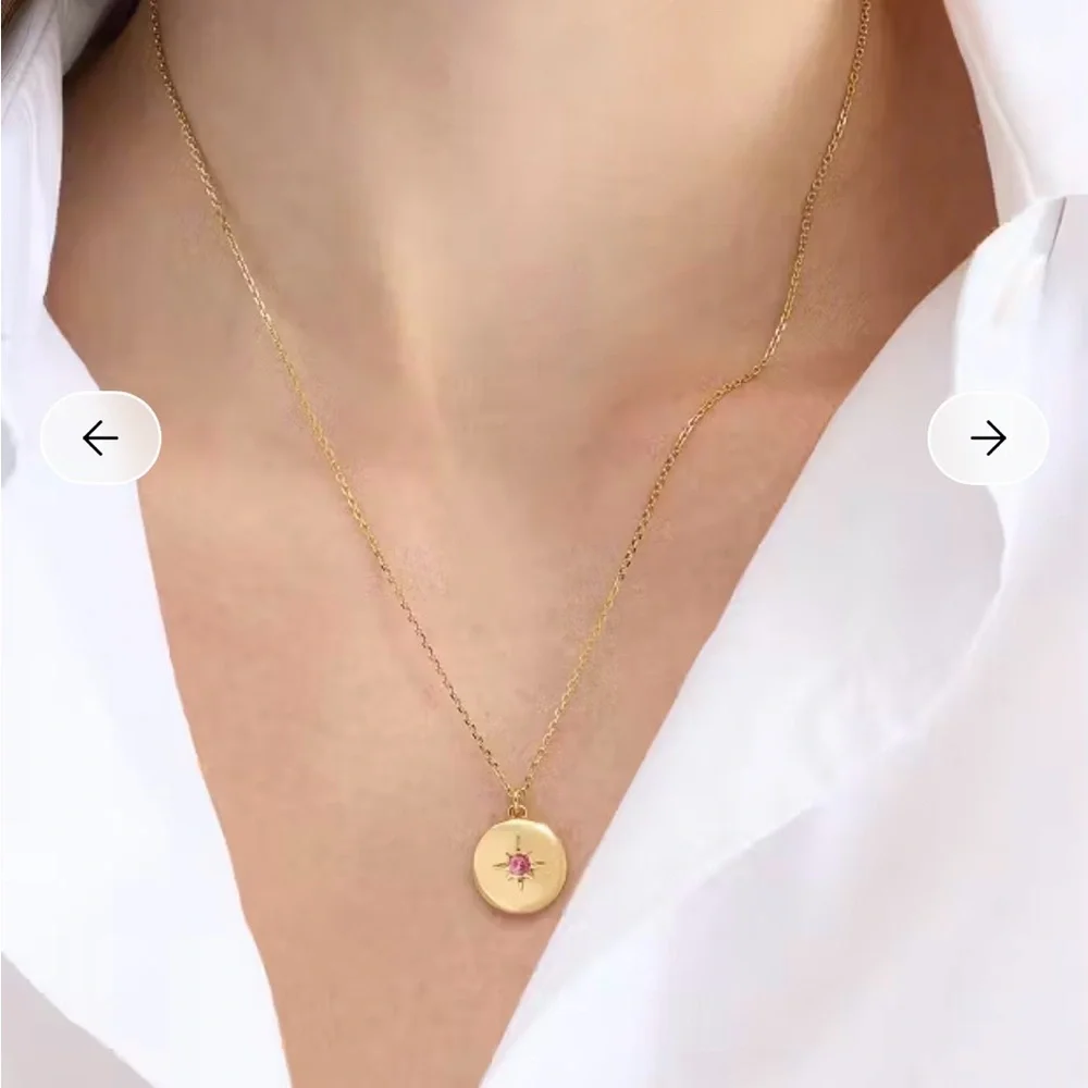 Kate Spade The Color Spark Collection‎ Pink Peace Medallion Necklace NWT